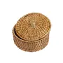 SIKKI CRAFT Handmade Wicker Round Roti/Chapati/Dry Fruit Box Beige PE_ 015, 4 image