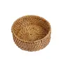 SIKKI CRAFT Handmade Wicker Round Roti/Chapati/Dry Fruit Box Beige PE_ 015, 2 image