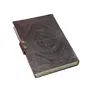 ALCRAFT Real Leather Green Stone Brown Embossed Handmade Diary with Metal Lock -Size of (H)7*(L) 5* Brown â¦, 3 image