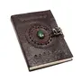 ALCRAFT Real Leather Green Stone Brown Embossed Handmade Diary with Metal Lock -Size of (H)7*(L) 5* Brown â¦, 2 image