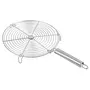Kuber Industries Small kitchenware Round Roaster TAndoor Barbeque/Roti/Papad Jali Griller with Steel Handle (Silver) Standard, 3 image