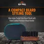 Man Arden Pocket Size Beard Brush with Hand Crafted Premium Wood Handle with Premium Faux Leather Pouch, 3 image