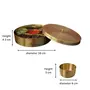 The Advitya Brass Masala Box for Kitchen |Spices Storage Containers| Handmade en Masala container/Spice Box with Embossed Lid 7 Compartments and 1 Spoon (7 Inch Small) Gold, 3 image
