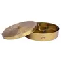 The Advitya Brass Masala Box for Kitchen |Spices Storage Containers| Handmade en Masala container/Spice Box with Embossed Lid 7 Compartments and 1 Spoon (7 Inch Small) Gold, 5 image