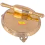 Shiv Shakti ArtsÂ® Handmade Pure Brass Chakla Belan Round Polpat-Roti Roller/Chapati maker | Rolling Pin Mughal Design (2 PieceChakla Belan set)