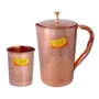 Shiv Shakti ArtsÂ® Designer Eatching Embossed Design Pure Copper Jug Glasses Set | Drinkware Set- (Capacity - 1 Liter) - 2 Pieces Set