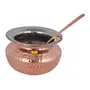 Shiv Shakti ArtsÂ® Steel Copper Handi with Serving Spoon - Punjabi & Rajasthani Design - for Serving Food.(No.3-1000 ML) Set Of 1 Piece., 2 image