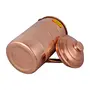 Shiv Shakti ArtsÂ® Pure Copper Jug/Pitcher with 6 Glasses - Drinkware Set - Silver Touch Design - (Capacity = 1.5 - Liter) - 7 Pieces Set, 5 image