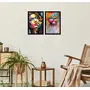 ArtX Abstract Women & Watercolor Umbrellas Wall Art Painting Framed Multicolor 13 X 19 inches each Set Of 2, 4 image
