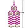 Rajasthan Kraft Decorative Colourful Pom Pom Ring Door/Wall Hanging Size 19 inches Pack of 5 Colour Pink (RK-35205-5), 5 image