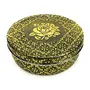 NAVRANG Stainless Steel Spice Box Masala Box Dabba Decorative Container Meenakari Mithai Dabba Gits Flower Design (7 Steel Cups With 1 Spoon Golden), 3 image