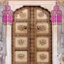 Rajasthan Kraft Decorative Colourful Pom Pom Ring Door/Wall Hanging Size 19 inches Pack of 5 Colour Pink (RK-35205-5), 2 image
