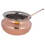Shiv Shakti ArtsÂ® Steel Copper Handi with Serving Spoon - Punjabi & Rajasthani Design - for Serving Food.(No.2-650 ML) Set Of 6 Piece., 3 image