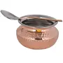 Shiv Shakti ArtsÂ® Steel Copper Handi with Serving Spoon - Punjabi & Rajasthani Design - for Serving Food.(No.2-650 ML) Set Of 6 Piece., 2 image