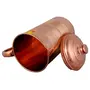 Shiv Shakti ArtsÂ® Pure Copper Jug/Pitcher with 2 Glasses - Drinkware Set - Silver Touch Design - (Capacity = 1.1 - Liter) - 3 Pieces Set, 5 image