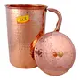 Shiv Shakti ArtsÂ® Shinee Hammer Design Copper Jug Glasses Set Antique Luxury Design - (Capacity - 1.8 Liter) - 7 Pieces Drinkware Set, 3 image