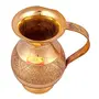 Shiv Shakti Arts Pure Brass Emgraved Flower Design Pure Brass Jug | Pitcher - (Big - 1900 Ml Jug) 2021 Gift Item, 3 image