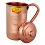 Shiv Shakti ArtsÂ® Pure Copper Jug/Pitcher with 2 Glasses - Drinkware Set - Silver Touch Design - (Capacity = 1.1 - Liter) - 3 Pieces Set, 7 image