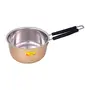 Shiv Shakti ArtsÂ® Pure Brass Premium Sauce Pan | Fry Pan Set with Serving Spoon & Handle for Serving & Cooking (Inside Nickle Plated Premium Design = Big - 1800 ML), 6 image