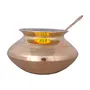 Shiv Shakti ArtsÂ® Brass Handi/Bhagoni/Patili/Cooking Vessel - Punjabi & Rajasthani Design with Serving Spoon - for Serving & Cooking Food(Nickle Plated 2000 ML), 3 image