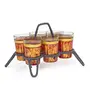 Kaushalam Traditional Indian Tea Kettle With Tapri Chai Glass Set of 6 With Stand Weddig Gift Housewarming Gift Diwali Gift, 6 image