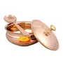 Shiv Shakti Arts Pure Bronze Kansa Handi with Spoon 900 ML - Serving Donga | Bowl | Casserole for Serving Food Tableware/Serveware - (Gold) 2 Pieces Set, 2 image