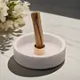 MARBLE INLAY ART AGRA - PACCHIKARI Palo Santo Holder Natural Marble and Brass Incense Burner for Palo Santo Sticks Handmade Palo Santo Wood Incense Stick Holder (Natural White & Grey), 2 image