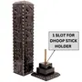 MARBLE INLAY ART AGRA - PACCHIKARI Marble Incense Stick Holder Agarbatti Stand Candle Burner. Handmade Elephant Black Carving Soapstone for Puja and Home Decor (Square), 6 image