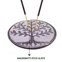 MARBLE INLAY ART AGRA - PACCHIKARI Marble Round Soapstone Incense Holder Agarbatti Stands Tree of Life Design for Puja and Home Decor., 4 image