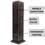 MARBLE INLAY ART AGRA - PACCHIKARI Marble Incense Stick Holder Agarbatti Stand Candle Burner. Handmade Elephant Black Carving Soapstone for Puja and Home Decor (Square), 2 image