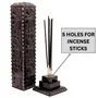 MARBLE INLAY ART AGRA - PACCHIKARI Marble Incense Stick Holder Agarbatti Stand Candle Burner. Handmade Elephant Black Carving Soapstone for Puja and Home Decor (Square), 8 image