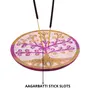 MARBLE INLAY ART AGRA - PACCHIKARI Marble Round Soapstone Incense Holder Agarbatti Stands Tree of Life Design for Puja and Home Decor, 4 image