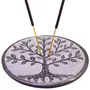 MARBLE INLAY ART AGRA - PACCHIKARI Marble Round Soapstone Incense Holder Agarbatti Stands Tree of Life Design for Puja and Home Decor., 2 image