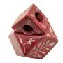 MARBLE INLAY ART AGRA - PACCHIKARI Handcrafted Unique Flower Carving Soapstone Marble Incense Agarbati Stand Holder for Puja (Square Red) - Pack of 4, 2 image