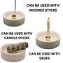 MARBLE INLAY ART AGRA - PACCHIKARI Palo Santo Holder Natural Marble and Brass Incense Burner for Palo Santo Sticks Handmade Palo Santo Wood Incense Stick Holder (Natural White & Grey), 8 image