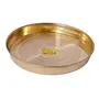 Shiv Shakti ArtsÂ® Pure Brass Dinner Plate/Thali Set for Pooja & Serving Purpose (Silver Touch Khomcha Design 25.5 cm Each) - 6 Piece, 3 image
