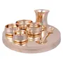 Shiv Shakti ArtsÂ® Bronze | Kansa Thali Dinner Set - 7 Piece Gold - (Pure Kansa - Premium Luxury Dinner Set), 4 image