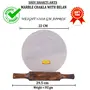 Shiv Shakti ArtsÂ® Indian White Marble Roti Maker with Wooden Belan/White Marble Chakla /Rolling Board (White Chakla 9 inches appx), 2 image