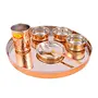 Shiv Shakti Arts Stainless Steel & Copper Thali Dinner Set - 7 Pieces Premium Hammer Design - Dinnerware Set, 3 image