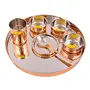 Shiv Shakti Arts Stainless Steel & Copper Thali Dinner Set - 7 Pieces Premium Hammer Design - Dinnerware Set, 4 image