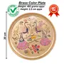 Shiv Shakti ArtsÂ® Pure Brass Dinner Plate | Thali Set for Pooja & Serving Purpose (Engraved printed peacock Design 12''Inch) - 4 Piece, 2 image