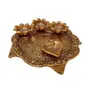 DHOKRA CRAFT Traditional Handicrafted Metal Pooja Thali (Golden 9 X 9 X 2 inches), 2 image