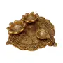 DHOKRA CRAFT Traditional Decorative Pooja Thali with 2 Vatis and Diya for All Auspicious Occasions Golden, 3 image