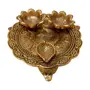 DHOKRA CRAFT Traditional Decorative Pooja Thali with 2 Vatis and Diya for All Auspicious Occasions Golden, 2 image