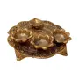 DHOKRA CRAFT Traditional Handicrafted Metal Pooja Thali (Golden 9 X 9 X 2 inches), 4 image