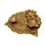 DHOKRA CRAFT Traditional Decorative Pooja Thali with 2 Vatis and Diya for All Auspicious Occasions Golden, 5 image