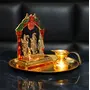 DHOKRA CRAFT Metal Shri Ram Darbar and Hanuman Ji with Pooja Thali and Diya Deepak Lamp Decorative Showpiece Gift Item Ram Sita Laxman Hanuman for Home and Office Temple, 3 image