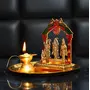 DHOKRA CRAFT Metal Shri Ram Darbar and Hanuman Ji with Pooja Thali and Diya Deepak Lamp Decorative Showpiece Gift Item Ram Sita Laxman Hanuman for Home and Office Temple