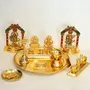 DHOKRA CRAFT Metal Laxmi Ganesh Pooja Thali Set for Diwali Pooja with Cow Krishna and Hanuman Ji for Home and Office Gift Item, 2 image