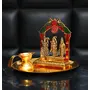 DHOKRA CRAFT Metal Shri Ram Darbar and Hanuman Ji with Pooja Thali and Diya Deepak Lamp Decorative Showpiece Gift Item Ram Sita Laxman Hanuman for Home and Office Temple, 4 image